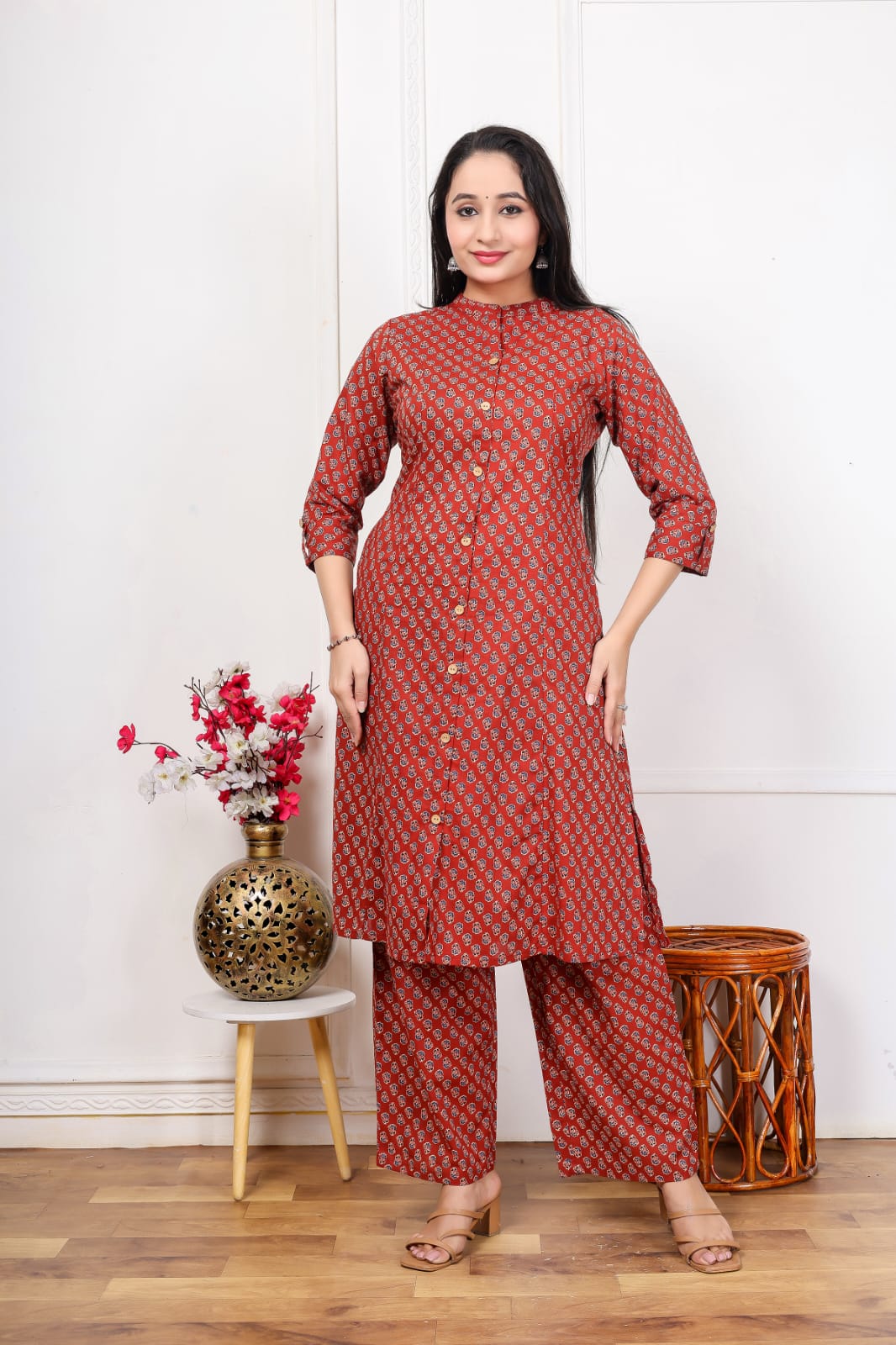 Jaipuri A-Line Kurti Set