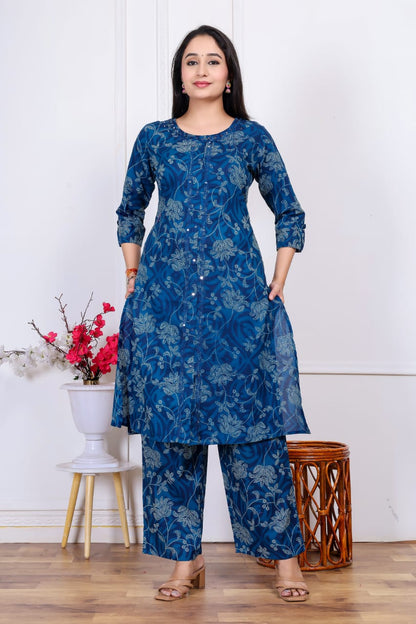 Jaipuri A-Line Kurti Set