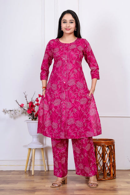 Jaipuri A-Line Kurti Set