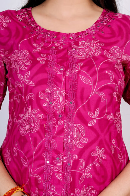 Jaipuri A-Line Kurti Set