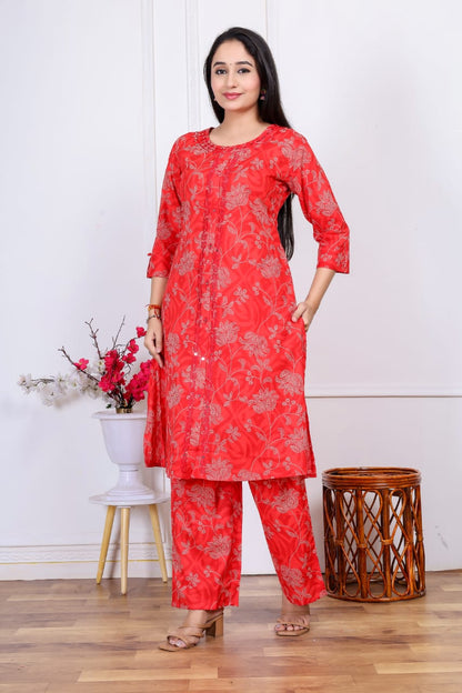 Jaipuri A-Line Kurti Set