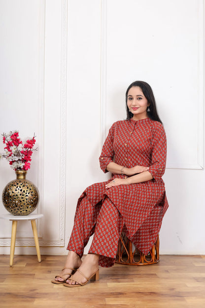 Jaipuri A-Line Kurti Set