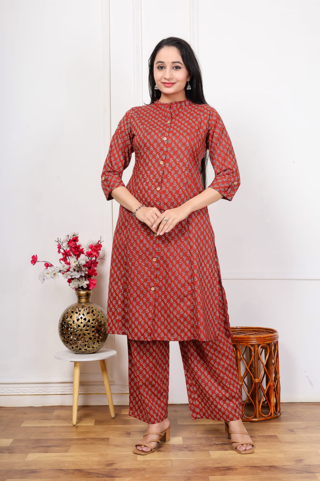 Jaipuri A-Line Kurti Set
