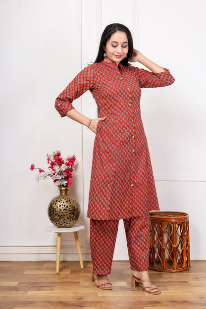 Jaipuri A-Line Kurti Set